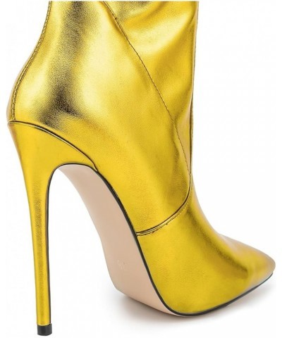 Women Super High Stiletto Heel Metallic Sparkle Sexy Long Boots Gold $37.12 Boots