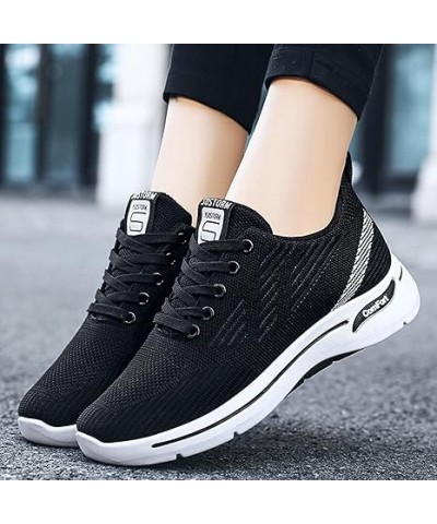 Women Walking Shoes Fashion Autumn Women Sports Shoes Flat Round Toe Lightweight Lace Up Mesh Comfortable (Purple, 6.5) 7.5 B...