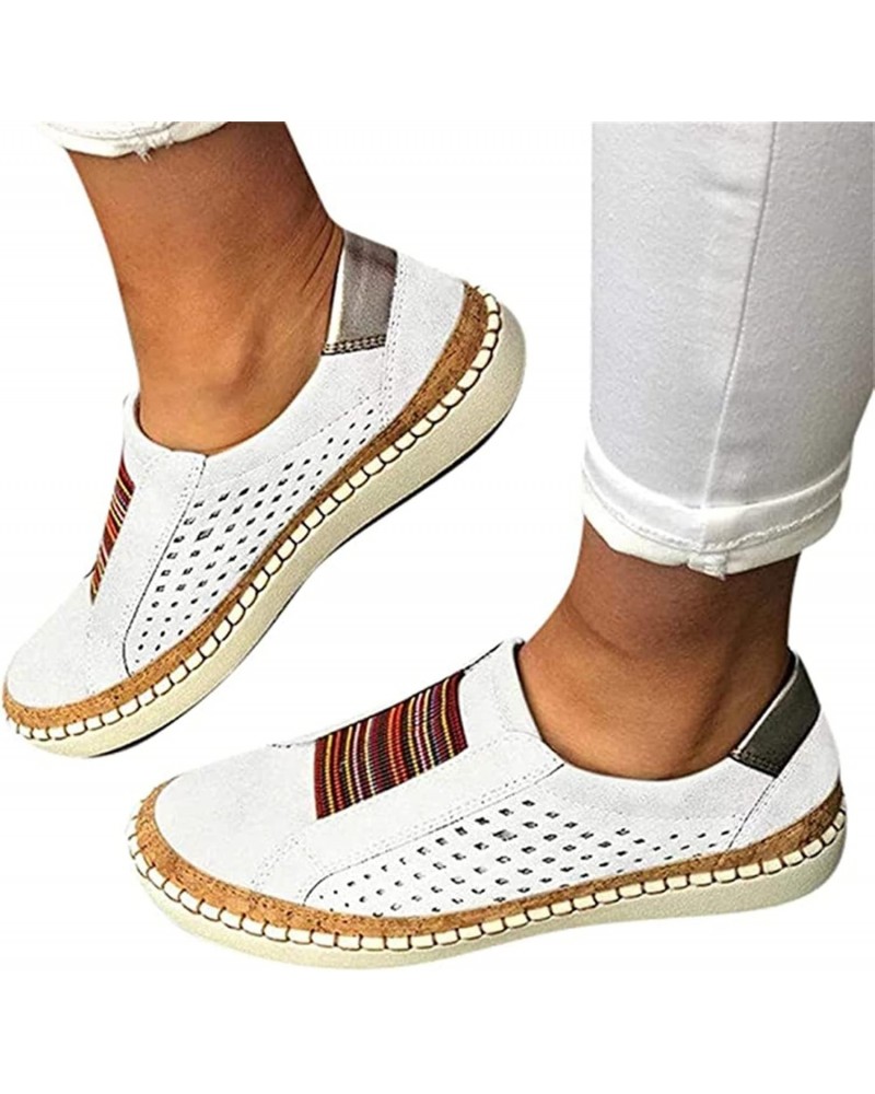 Shoes For Women Flats Comfortable Brown Women's Slip on Shoes Non Slip Fashion Canvas Sneakers Low Top Casual Shoes Dressy Su...