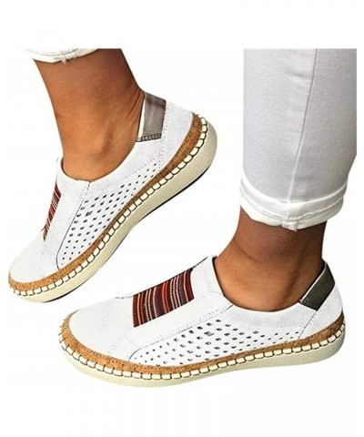 Shoes For Women Flats Comfortable Brown Women's Slip on Shoes Non Slip Fashion Canvas Sneakers Low Top Casual Shoes Dressy Su...