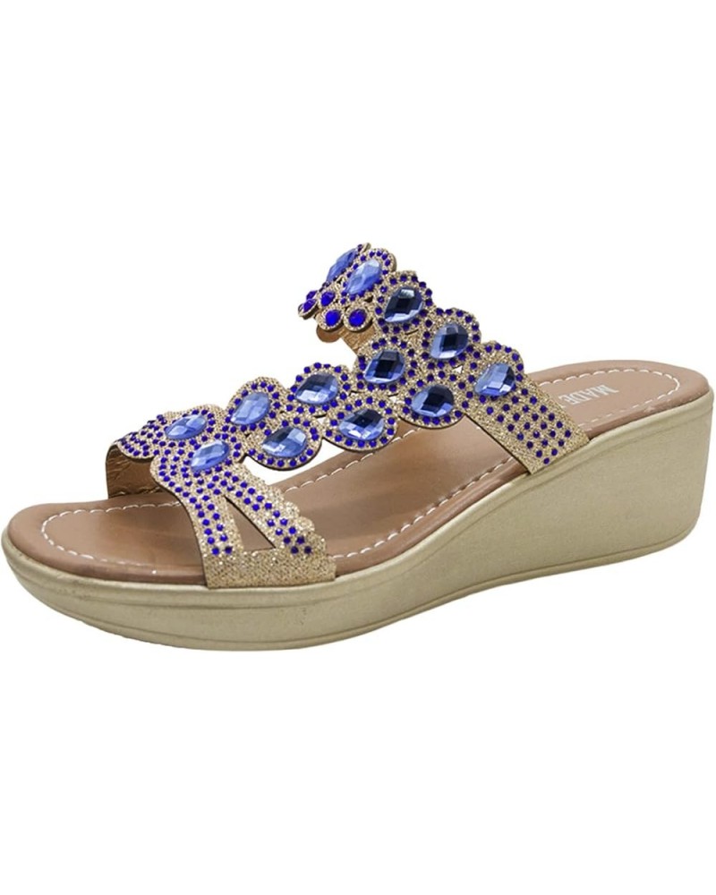 Ankle Beach Travel Sandals, Women's Flat Sandals Flip Flop Sandals Dressy Thong Sandals Blue $19.48 Sandals