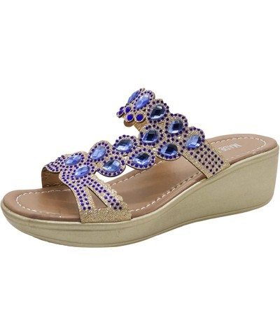 Ankle Beach Travel Sandals, Women's Flat Sandals Flip Flop Sandals Dressy Thong Sandals Blue $19.48 Sandals