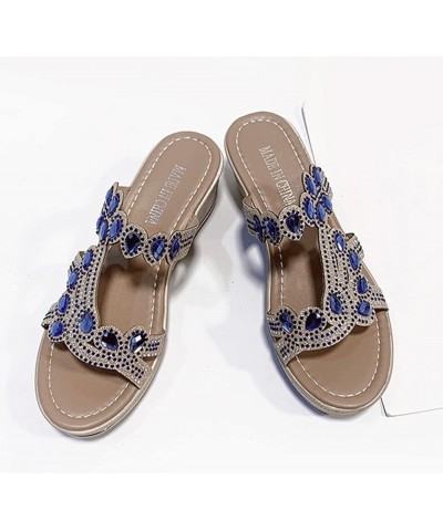 Ankle Beach Travel Sandals, Women's Flat Sandals Flip Flop Sandals Dressy Thong Sandals Blue $19.48 Sandals