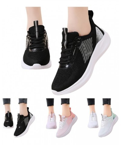 Platform Wedge Heel Lace Up Mesh Sneakers for Women Arch Support Round Toe Solid Color Soft Sole Comfortable Breathable Light...