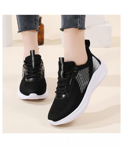 Platform Wedge Heel Lace Up Mesh Sneakers for Women Arch Support Round Toe Solid Color Soft Sole Comfortable Breathable Light...