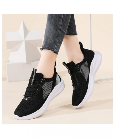 Platform Wedge Heel Lace Up Mesh Sneakers for Women Arch Support Round Toe Solid Color Soft Sole Comfortable Breathable Light...