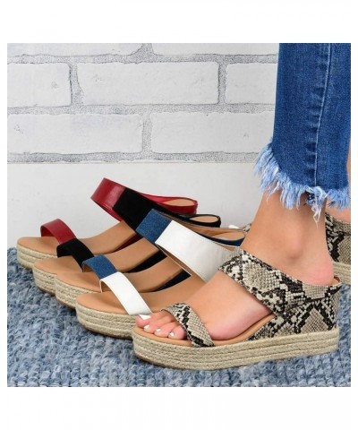 Wedge Sandals For Women Open Toe Platform Sandals Slingback Summer Women's Sandals Dressy Sandals 10 Red $14.82 Sandals