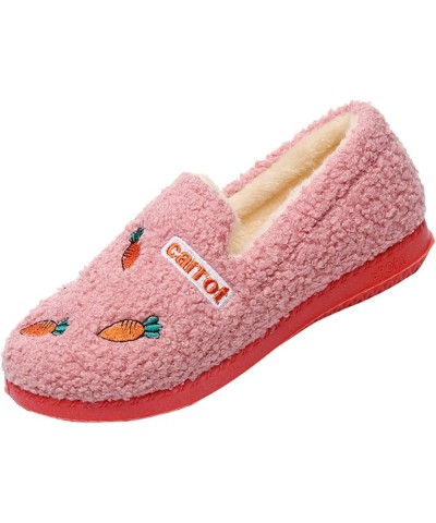 Ladies Comfortable Slippers Cotton Slippers Bag Heel Winter Indoor Home Warm Soft Soled Plush Thickened Moon Shoes Pink $14.4...