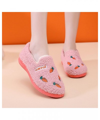 Ladies Comfortable Slippers Cotton Slippers Bag Heel Winter Indoor Home Warm Soft Soled Plush Thickened Moon Shoes Pink $14.4...