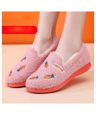 Ladies Comfortable Slippers Cotton Slippers Bag Heel Winter Indoor Home Warm Soft Soled Plush Thickened Moon Shoes Pink $14.4...