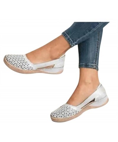 Womens Wedges Sandal Non Slip Ankle Strap Lightweight Sparkle Beach Vacation Casual Flip Flop Sandals 169-htrns-white2 $15.04...