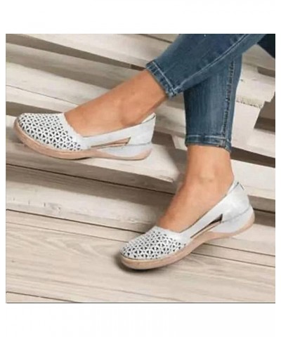 Womens Wedges Sandal Non Slip Ankle Strap Lightweight Sparkle Beach Vacation Casual Flip Flop Sandals 169-htrns-white2 $15.04...