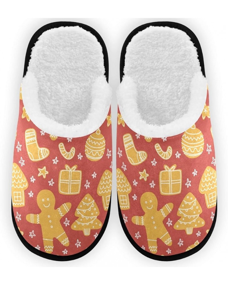 Hand Drawn Xmas Gignerbread Cozy Fuzzy Mens Womens Memory Foam House Slippers Plush Fleece Indoor Outdoor Slipper Multi $10.1...