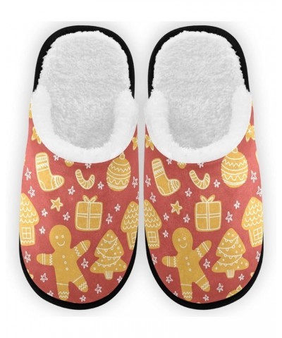 Hand Drawn Xmas Gignerbread Cozy Fuzzy Mens Womens Memory Foam House Slippers Plush Fleece Indoor Outdoor Slipper Multi $10.1...