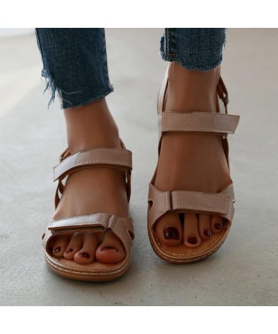 Women's Wedge Orthotic Sandals Summer Casual Non-Slip Open Toe Sandal with Arch Support Ankle Strap Wide Fit Sport Sandals Co...