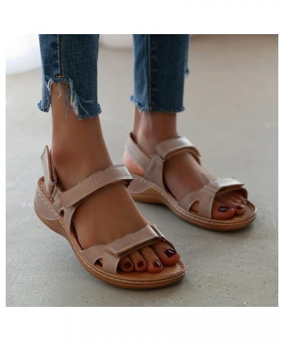 Women's Wedge Orthotic Sandals Summer Casual Non-Slip Open Toe Sandal with Arch Support Ankle Strap Wide Fit Sport Sandals Co...