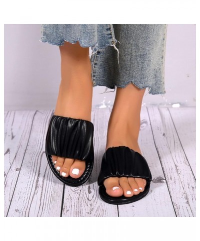 Fashion Women Beach Slip On Soft Sole Casual Open ToeNon Slip Square Heels Indoor Outdoor Slippers Women Leopard Black $16.56...