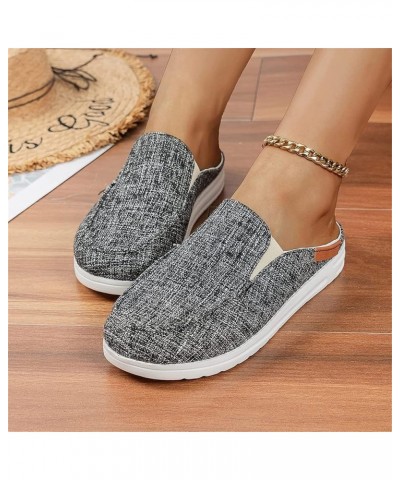 Women's Garden Clogs Sandals Casual Flats Canvas Slippers Slip on Mules Sneakers Loafer Shoes Summer Indoor Outdoor Anti-Slip...