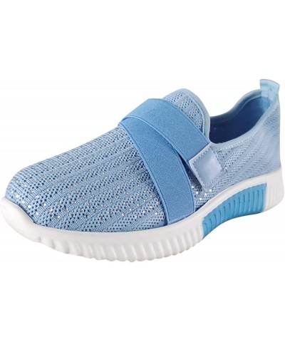 Womens Platform Sneakers Light-Weight Work Shoes Casual Tennis Canvas Slip on Shoes Gym Shoes Classic Slide Sandals Blue $14....