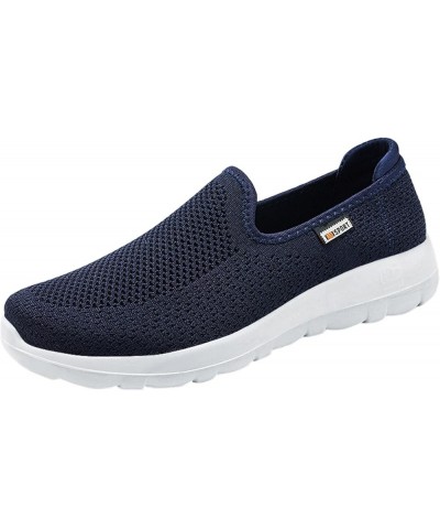 Sneakers for Men Work Shoes for Men Black Running Shoes for Men Leather Shoes for Men Z 05-dark Blue $12.51 Athletic Shoes