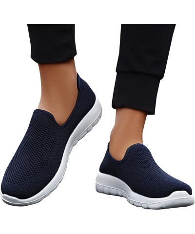 Sneakers for Men Work Shoes for Men Black Running Shoes for Men Leather Shoes for Men Z 05-dark Blue $12.51 Athletic Shoes