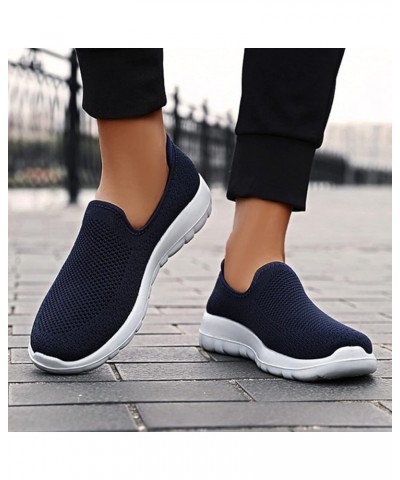 Sneakers for Men Work Shoes for Men Black Running Shoes for Men Leather Shoes for Men Z 05-dark Blue $12.51 Athletic Shoes