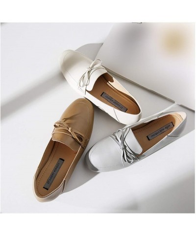 Women's Bow-tie Ballet Shoes Female Fashion Square Toe Flat Pumps Leisure Dress Slip On Loafers Low Heels Shoes Coffee $34.80...