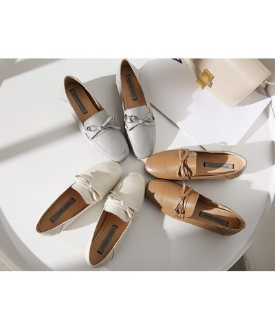 Women's Bow-tie Ballet Shoes Female Fashion Square Toe Flat Pumps Leisure Dress Slip On Loafers Low Heels Shoes Coffee $34.80...