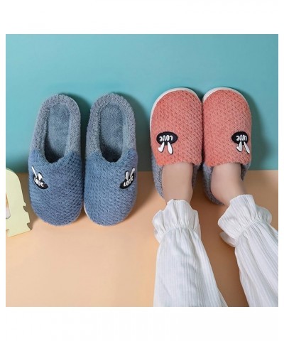 Ladies Low Heel Slippers Women Slippers Home Warm Cotton Slippers Winter Fashion Cute Rabbit Ears Print Warm Shoes Orange $14...