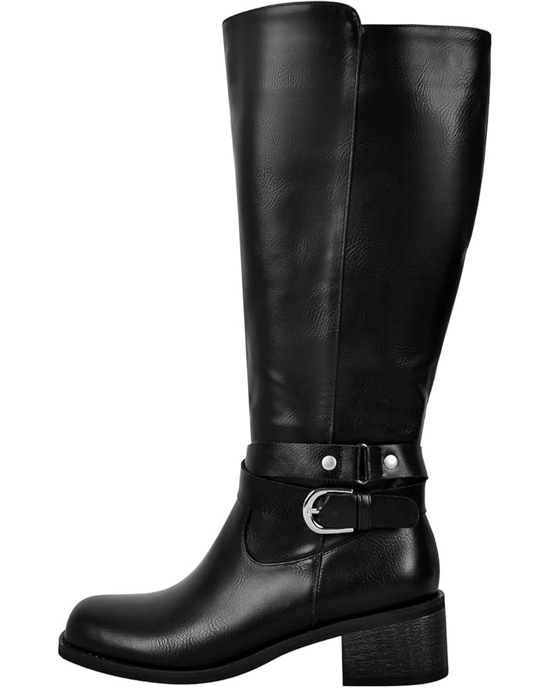 Riding Boots for Women Motorcycle Boots Wide Calf Boots Knee Black $36.53 Boots