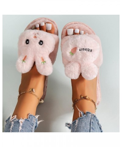 Dress House Slippers Women Men Tight-Fitting Ladies Home Warm Cotton Slippers Winter Designed Wearproof Loungewear E-pink $10...