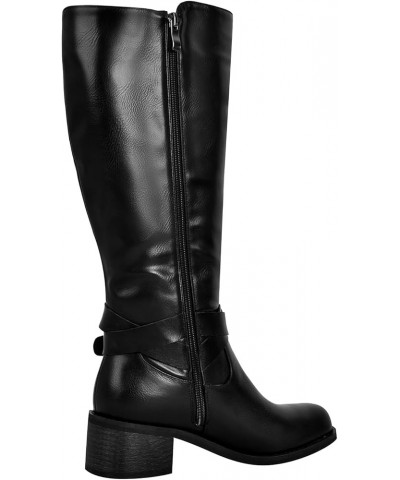 Riding Boots for Women Motorcycle Boots Wide Calf Boots Knee Black $36.53 Boots