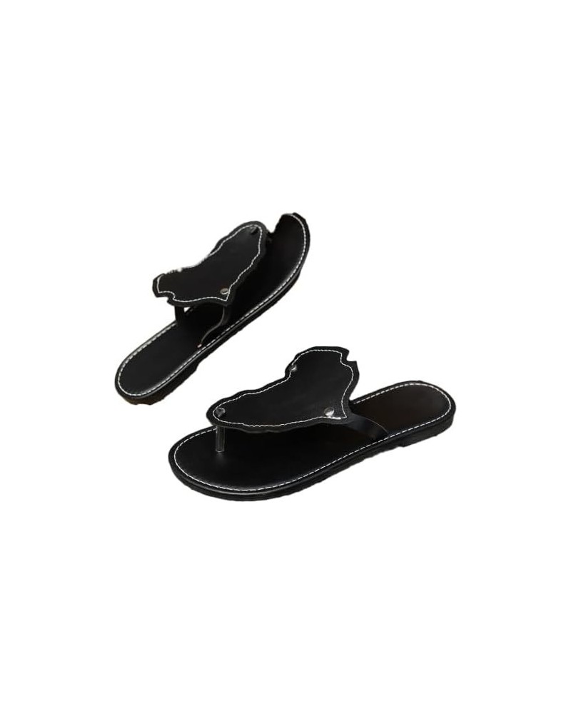 2024 Womens Thong Flat Sandals Flip Flops Beach Wedding Summer Casual Slip on Comfortable Slide Sandals Black $14.79 Athletic...