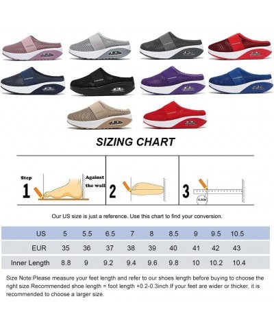 Women's Air-Cushion Slip-On Walking Shoes, Lightweight Breathable Platform Mules Clogs Sneaker Sandals Outdoor Slippers Black...