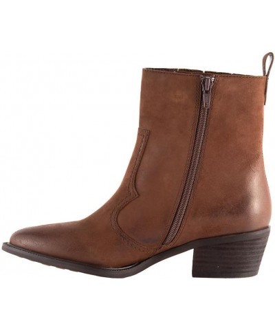 Women's Basil Western Boot Brown Nubuck Leather $41.47 Boots