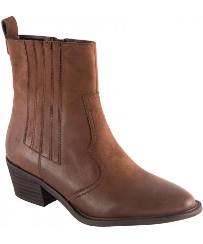 Women's Basil Western Boot Brown Nubuck Leather $41.47 Boots