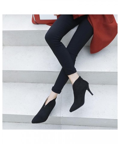 Womens Pointed Toe Party Wedding Stiletto Heels Ankle Boots Black 2 $25.32 Boots