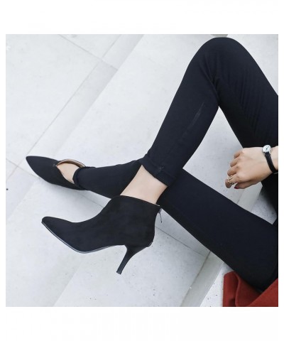 Womens Pointed Toe Party Wedding Stiletto Heels Ankle Boots Black 2 $25.32 Boots