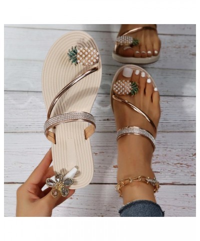 Sandals Women Dressy Summer Sandals Women Dressy Summer Pineapple Sandals Clip Toe Flip Flops Boho Casual Slippers Beach Shoe...