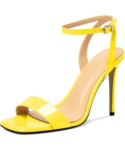 Womens High Heel Sandals Open Toe Stilettos Slingback Crisscross Ankle Strap Heeled Sandals Prom Wedding Shoes Yellow $38.99 ...