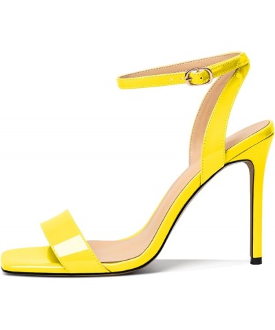 Womens High Heel Sandals Open Toe Stilettos Slingback Crisscross Ankle Strap Heeled Sandals Prom Wedding Shoes Yellow $38.99 ...