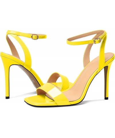 Womens High Heel Sandals Open Toe Stilettos Slingback Crisscross Ankle Strap Heeled Sandals Prom Wedding Shoes Yellow $38.99 ...