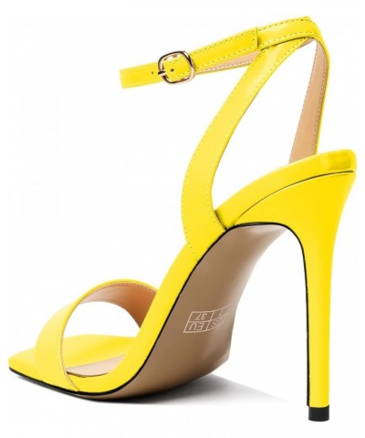 Womens High Heel Sandals Open Toe Stilettos Slingback Crisscross Ankle Strap Heeled Sandals Prom Wedding Shoes Yellow $38.99 ...