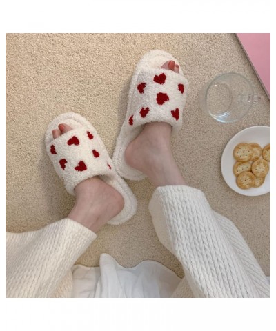 Slide Slippers for Women Women's Cotton Slippers Warm Home Cute Soft Plush House Slippers House Slippers White $14.05 Slippers