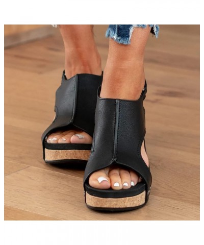 Women's Summer Casual Dressy Cute Flat Sandals Comfortable Sexy Open Toe Fashion One Band Strappy Shoes Black $5.25 Sandals