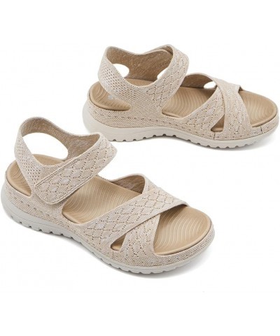 Women's Comfortable Walking Athletic Sandals Casual Outdoor Hiking Sports Lightweight Summer Beach Water Sandal 3 Beige $18.8...