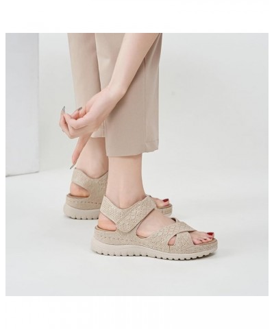 Women's Comfortable Walking Athletic Sandals Casual Outdoor Hiking Sports Lightweight Summer Beach Water Sandal 3 Beige $18.8...