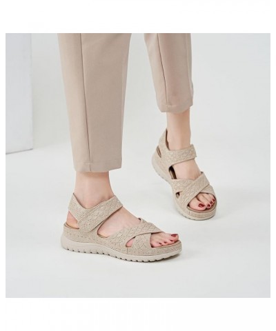 Women's Comfortable Walking Athletic Sandals Casual Outdoor Hiking Sports Lightweight Summer Beach Water Sandal 3 Beige $18.8...