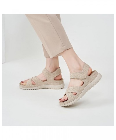 Women's Comfortable Walking Athletic Sandals Casual Outdoor Hiking Sports Lightweight Summer Beach Water Sandal 3 Beige $18.8...