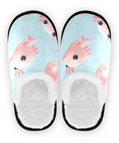 Swimming Axolotl Fuzzy Women's Slippers Cute Fluffy Coral Fleece Travel House Shoes Indoor Outdoor Axolotl $9.24 Slippers